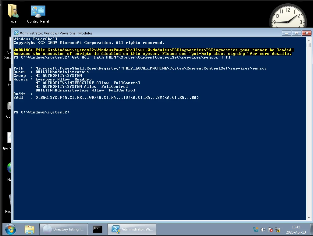 Writable service registry permissions